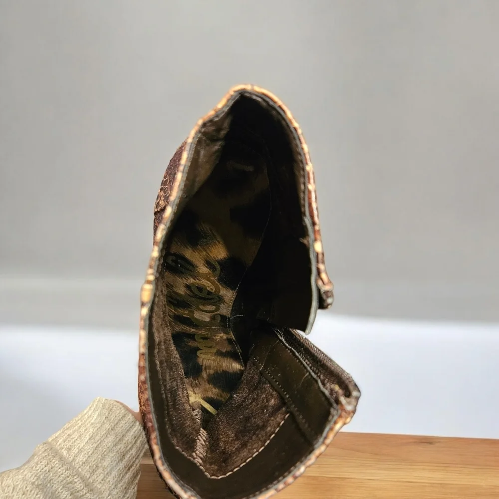 Sam Edleman Snakeskin Patterned Ankle Boots - Chic, Modern, Edgey, Boho, Trendy